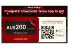 Get AU$200 + 40% Off on Temu – Free Shipping Available