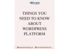 Things You Need to Know About WordPress Platform