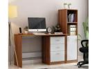 Wooden Study Table with Cabinet – Perfect for Students & Adults