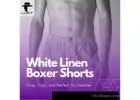 Timeless Cool: White Linen Boxer Shorts for Effortless Comfort
