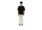 Men’s Black Shirt Half Sleeve – Textured Streetwear | HZY