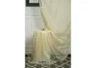 Ivory Organza Saree with Pastel Floral Embroidery