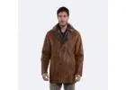 Luxury mens shearling leather jacket