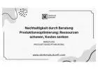 Nachhaltigkeit durch Beratung Produktionsoptimierung: Ressourcen schonen, Kosten senken