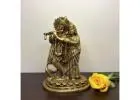 Buy Handcrafted Brass Krishna Statue with Fine Detailing – Yathashilpam