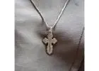Dainty Eastern Orthodox Cross Pendant – 3/4" Christian Necklace with 1.1mm Chain