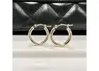 10K Real Gold Round Hoop Earrings – Dainty Etched 15mm Mini Lightweight Hoops