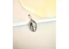 Sterling Silver Virgin Mary Pendant – Miraculous Mary Medal Necklace for Women