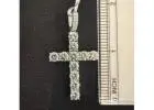 Men’s & Women’s Moissanite Cross Pendant 4.82 CT Excellent Cut – Sterling Silver Statement Jewellery